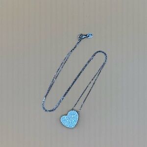 Dazzling Silver Heart Necklace
